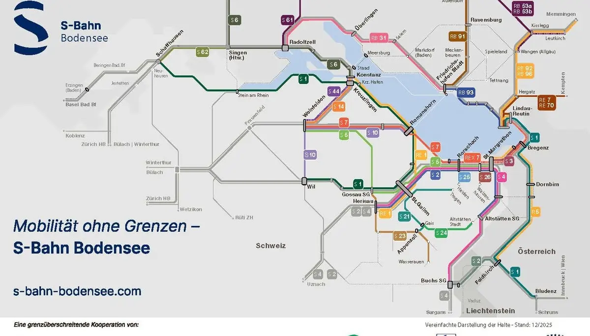 Straßenbahn-Netzplan Bodensee | © S-Bahn Bodensee