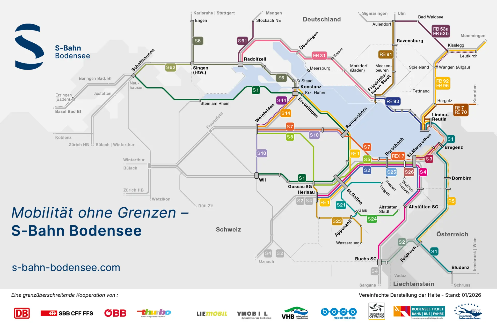 Straßenbahn-Netzplan Bodensee | © S-Bahn Bodensee