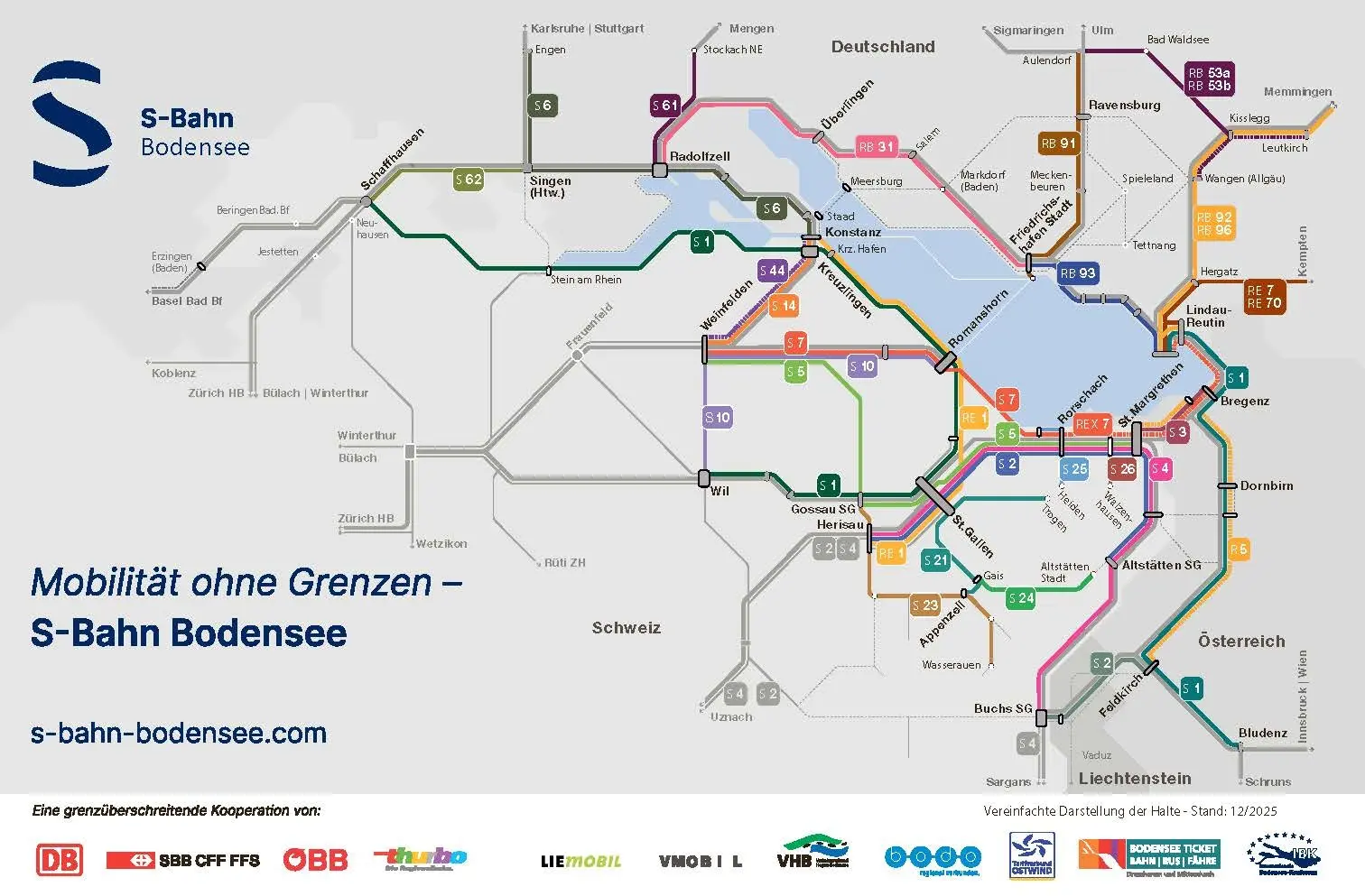 Straßenbahn-Netzplan Bodensee | © S-Bahn Bodensee