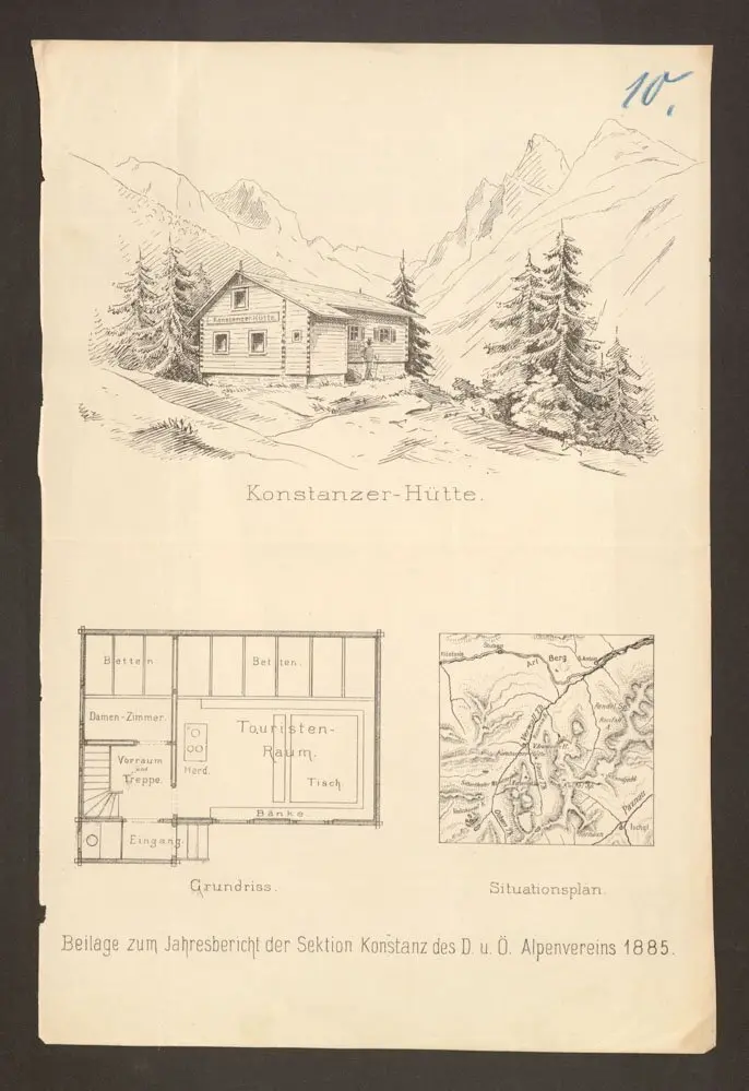 Konstanzer Hütte Pläne 1885 | © DAV Konstanz